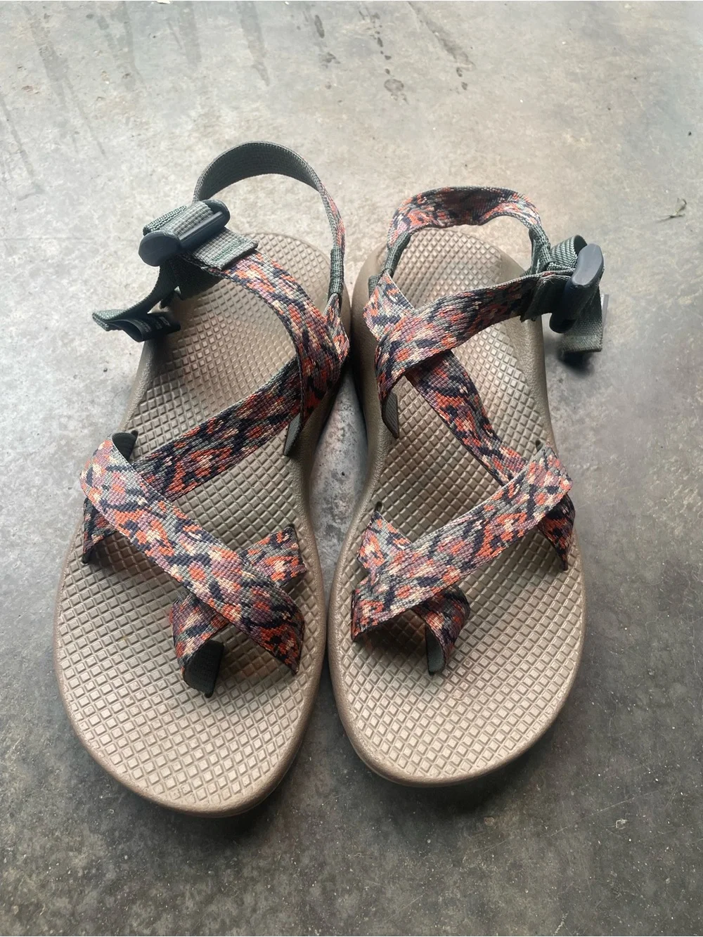 Chaco Women's Multicolor Patterned Strap Sport Sandals - Taupe Footbed - Picture 2 of 4